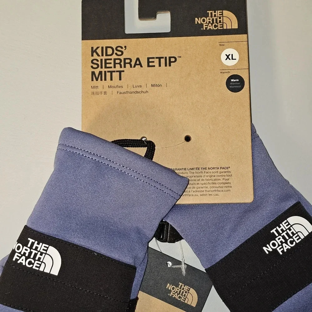 THE NORTH FACE Kids’ Sierra Etip Cave Blue Winter Mittens size Xlarge